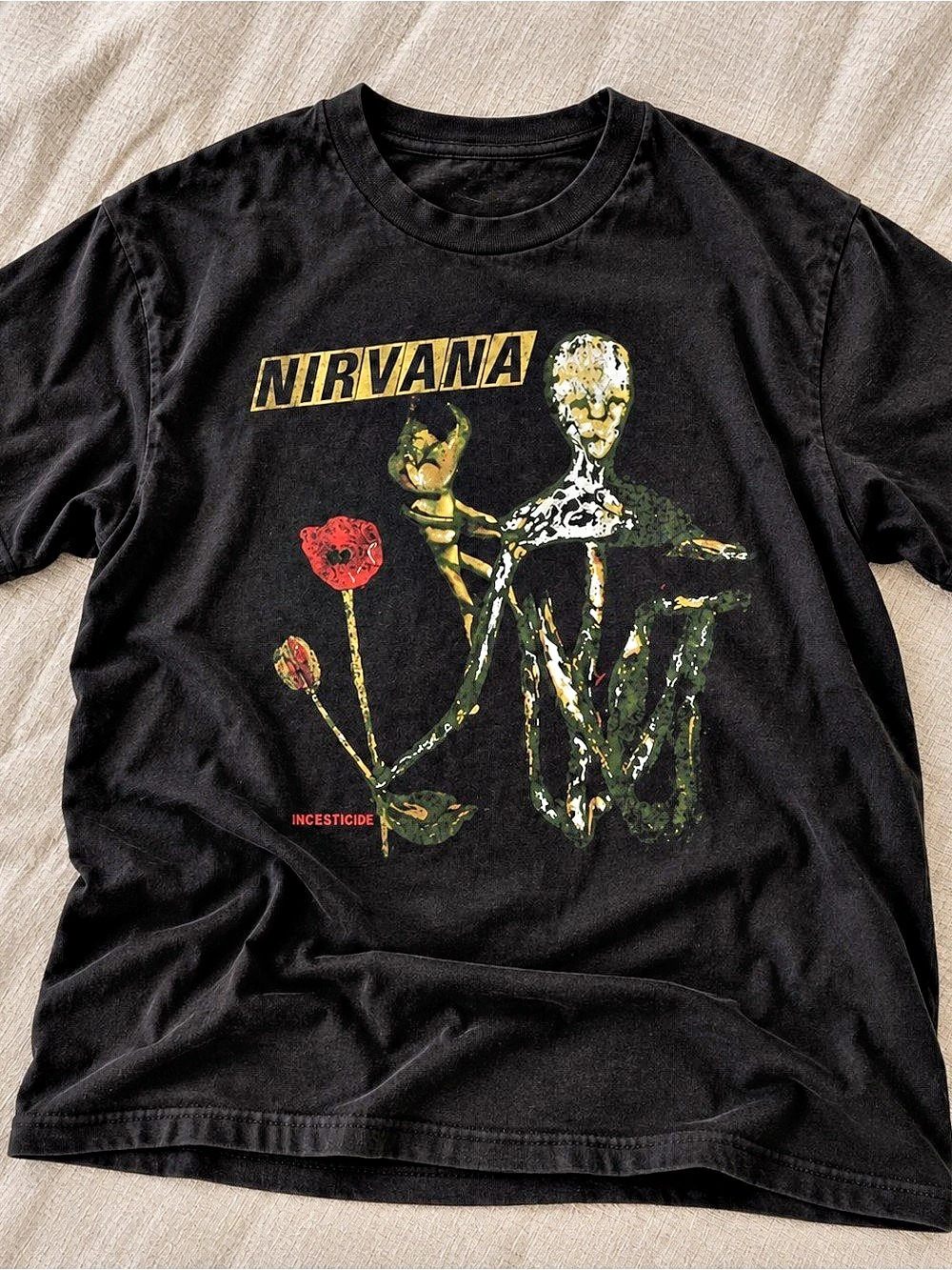 Black  Incesticide Organic Art Graphic Tee Gildan Reprint